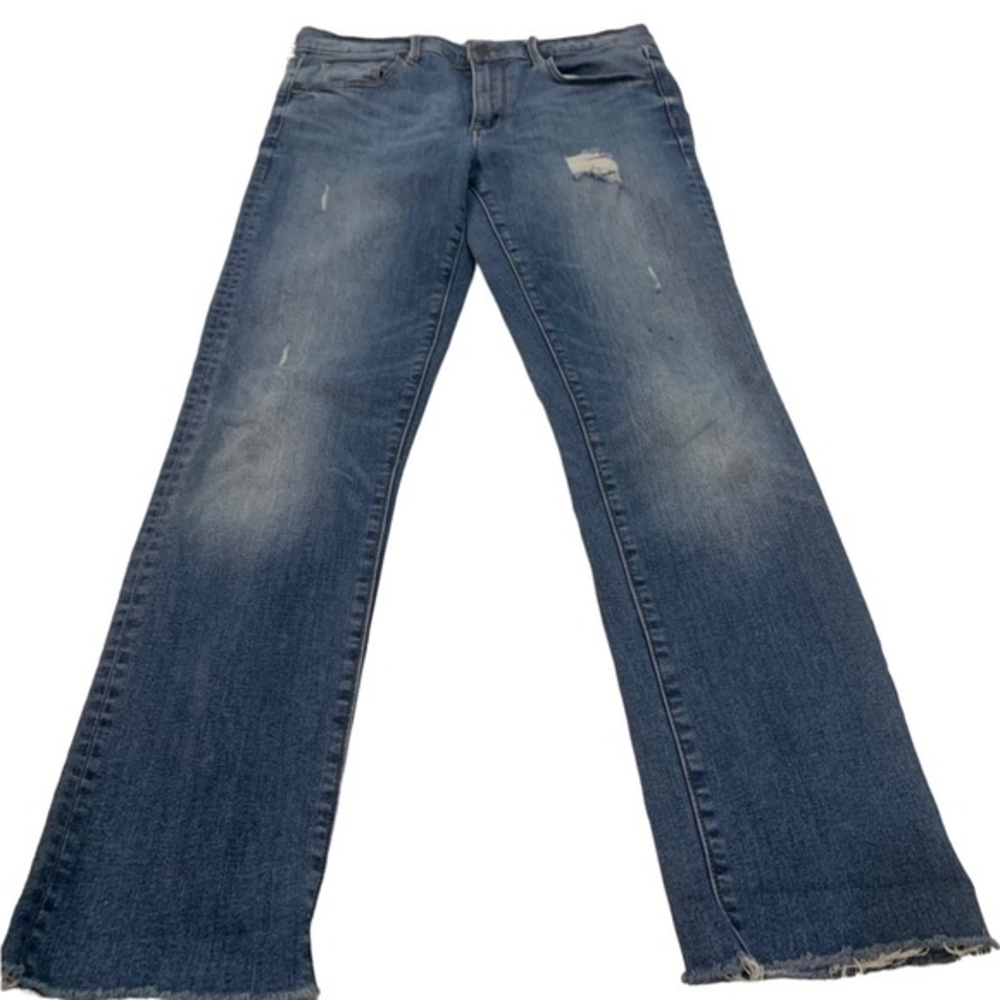 Banana Republic Premium Straight‎ Jeans Women’s Size 27 Distressed and Raw Hem